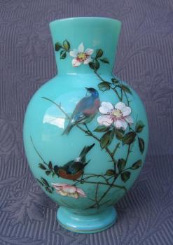 Váza s ptáèky, ruèní malba