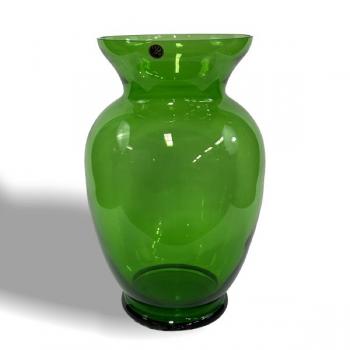 Skleněná zelená váza / Egermann – Nový Bor – 35 cm Skleněná zelená váza / Egermann – Nový Bor – 35 cm